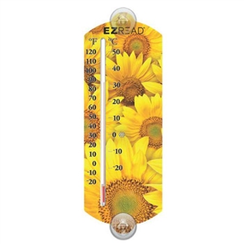 10" Thermometer - Sunflowers, 10/case