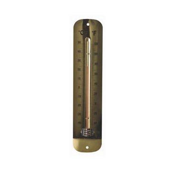 12" Metal Thermometer - Antique Brass, 6/case