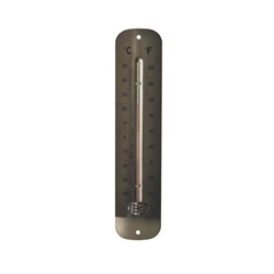 12" Metal Thermometer - Satin Nickel, 6/case