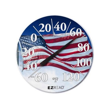 12.5" Dial Thermometer - Flag, 6/case