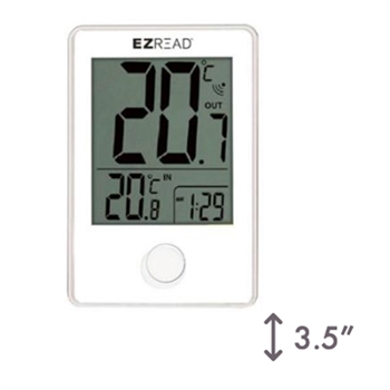 Digital Thermometer With Clock - Small, 6/case