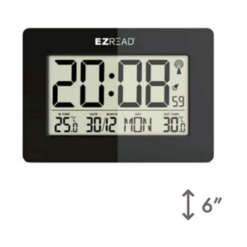 Wall Clock Digital Thermometer, 6/case