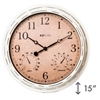 15" Clock - White Weathered, 4/case