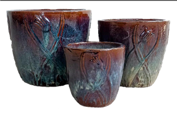 S/3 Benally Pots - Brown Swirl