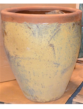 S/3 Large Rustic Planters - Yellow