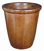 S/4 Tall Tubular Glazed Pots - Falling Brown