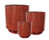 S/3 Mateo Pots - Tropical Red