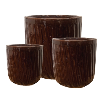 S/3 Clarinda Pots - Espresso