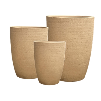 S/3 Tall Roseline Tubular Pots - Ironstone Mellow