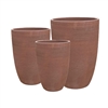 S/3 Tall Roseline Tubular Pots - Ironstone Red