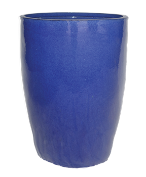 Single Extra Large Tall Tubular Pot - Falling Blue