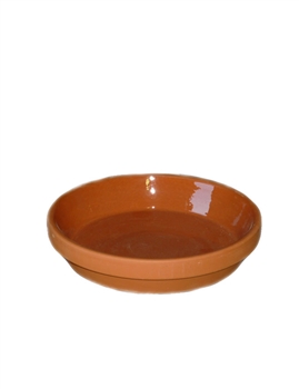 <!020>Terracotta Saucer With Glaze 7"