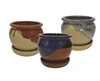 6" Lucian Planter W/Attached Saucer 3 Asst Colors (holds 4.5")(6/cs)