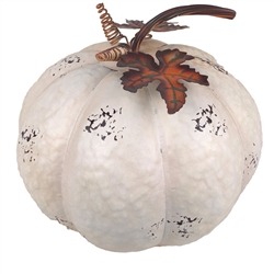 Small Antique White Metal Pumpkin