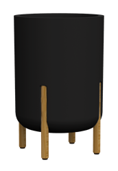 Tall Hygge Cylinder Pot with Legs - Black