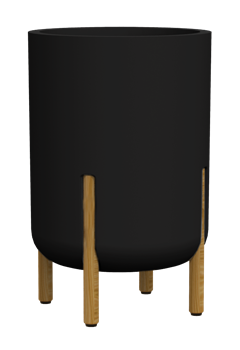 Tall Hygge Cylinder Pot with Legs - Black