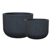 S/2 Fringe Round Planter - Black