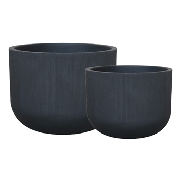 S/2 Fringe Round Planter - Black