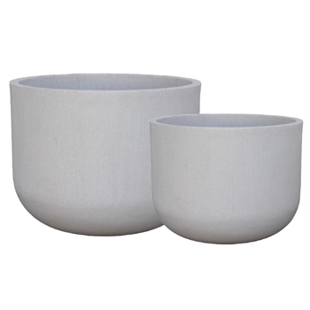 S/2 Fringe Round Planter - Sandstone