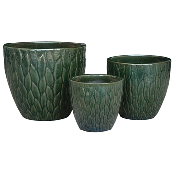 S/3 Grove Pots  - Dark Green