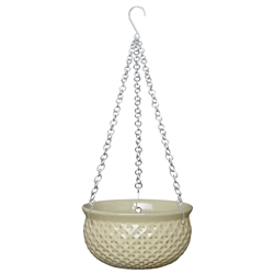 S/2 Akari Hanging Bowls w/ Chain - White Creme (no hole)