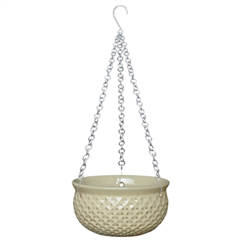 S/2 Akari Hanging Bowls w/ Chain - White Creme (no hole)