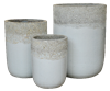 S/3 Merce Pots - Volcanic White Over Shiny White