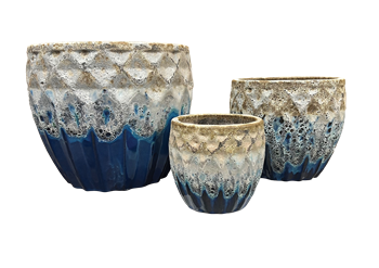 S/3 Grady Pots - Relic Blue Over Petrol Blue