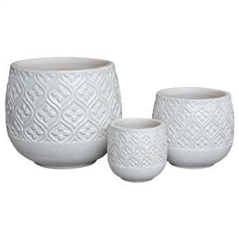 S/3 Enya Pots - Shiny White