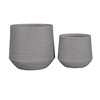 S/2 Ivo Rattan Fiberclay Pots w/ Drain Hole - Taupe Wash