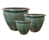 S/3 Peacock Pots - Misty Green