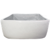 9" Canis Short Square Planter - White