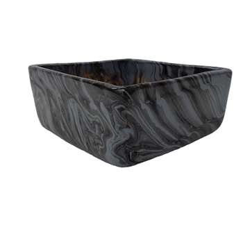 9" Canis Short Square Planter - Mistic Charcoal