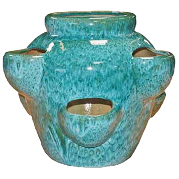 Ellora 6-Pocket Strawberry Jar - Aqua Green