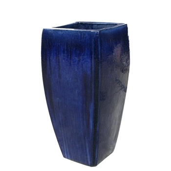 Single Tall Square Milan Planter - Blue Cloud