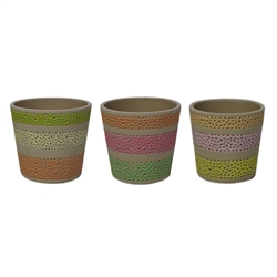 5.5" Ginny Planter w/ Drain Hole & Liner, 3 assorted, 6/case, holds a 4.5" pot