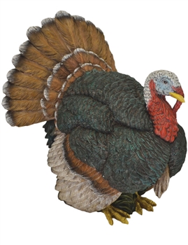 Large Multi Colored Resin Turkey Figurine