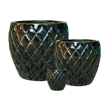 S/3 Rocco Pots - Frosted Moss