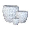 S/3 Rocco Pots - White