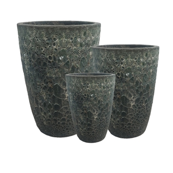 S/3 Silvana Pots - Atlantic Black