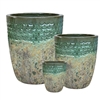 S/3 Hera Pots - Apple Green Over Atlantic Green