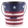 Round Metal Painted Americana Pot w/ Handle & Liner (Click for Sizes and Pricing)