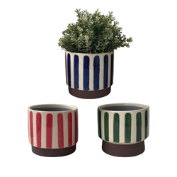 5.5" Miro Planter w/ Drain Hole & Liner, 3 Assorted, 6/case, holds a 4.5" pot